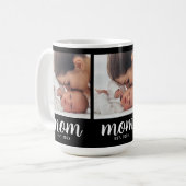 Mama hat Skript Schwarz 3 Foto eingerichtet Kaffeetasse (Vorderseite Links)