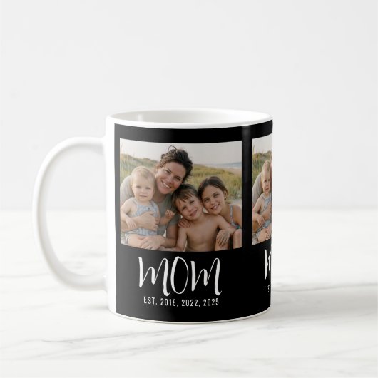 Mama hat Skript Schwarz 3 Foto eingerichtet Kaffeetasse (Links)