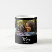 Mama hat Skript Schwarz 3 Foto eingerichtet Kaffeetasse (Mittel)