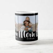 Mama hat Skript Schwarz 3 Foto eingerichtet Kaffeetasse (Mittel)