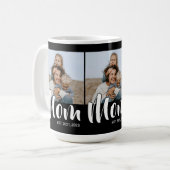 Mama hat Skript Schwarz 3 Foto eingerichtet Kaffeetasse (Vorderseite Links)