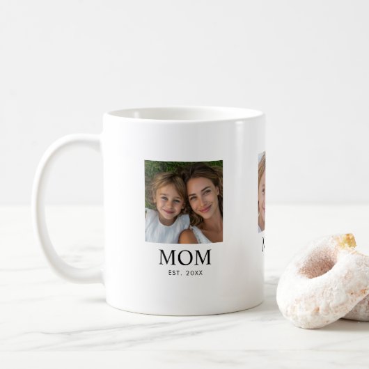 Mama hat Skript Schwarz 3 Foto eingerichtet Kaffeetasse (Mit Donut)