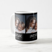 Mama hat Skript Schwarz 3 Foto eingerichtet Kaffeetasse (Vorderseite Links)