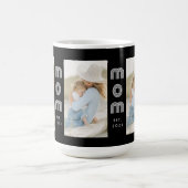 Mama hat Skript Schwarz 3 Foto eingerichtet Kaffeetasse (Mittel)