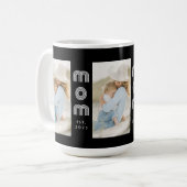 Mama hat Skript Schwarz 3 Foto eingerichtet Kaffeetasse (Vorderseite Links)