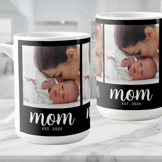 Mama hat Skript Schwarz 3 Foto eingerichtet Kaffeetasse