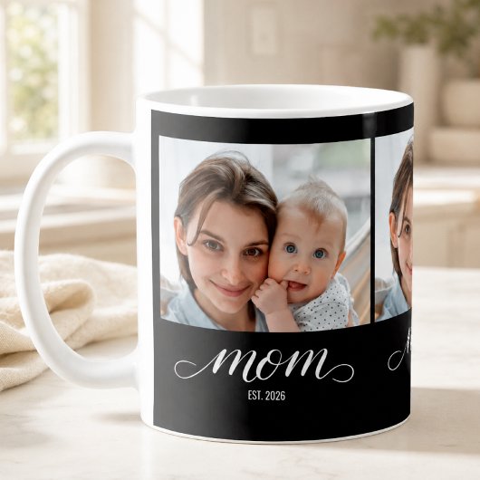 Mama hat Skript Schwarz 3 Foto eingerichtet Kaffeetasse
