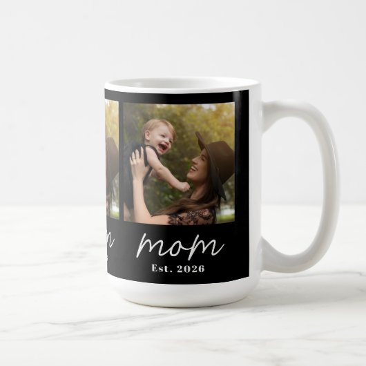 Mama hat Skript Schwarz 3 Foto eingerichtet  Kaffeetasse (Rechts)