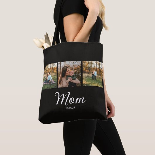 Mama hat Skript Schwarz 3 Foto eingerichtet Tasche (Von Nahem)