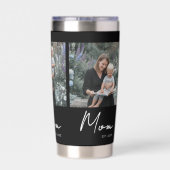 Mama hat Skript Schwarz 3 Foto eingerichtet Thermobecher (Rückseite)