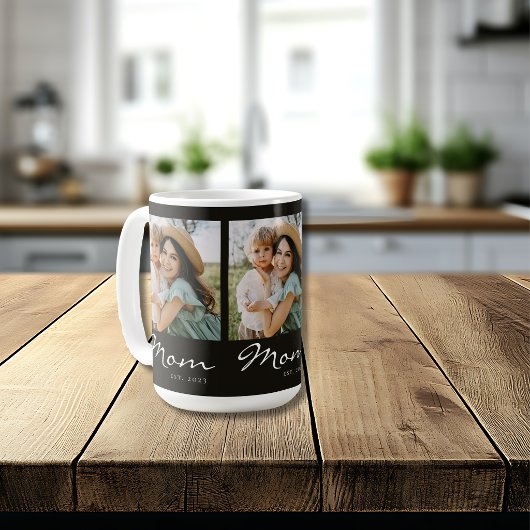 Mama hat Skript Schwarz 3 Foto etabliert Kaffeetasse