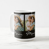 Mama hat Skript Schwarz 3 Foto etabliert Kaffeetasse (Vorderseite Links)