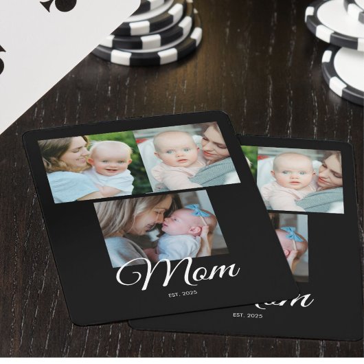 Mama hat Skript Schwarz 3 Foto Geschenk Spielkarten