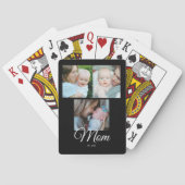 Mama hat Skript Schwarz 3 Foto Geschenk Spielkarten (Rückseite)