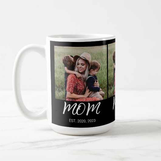 Mama hat Skript Schwarz 3 Foto Kaffeetasse (Links)