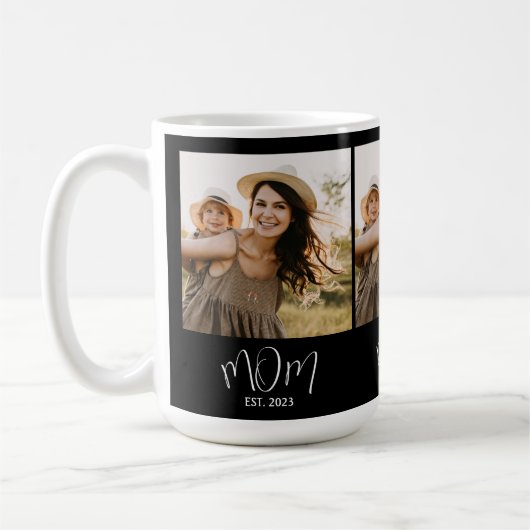 Mama hat Skript Schwarz 3 Foto Kaffeetasse (Links)