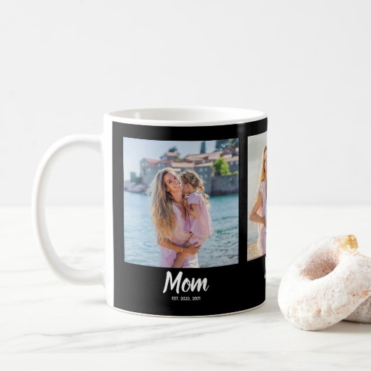 Mama hat Skript Schwarz 3 Foto Kaffeetasse (Mit Donut)