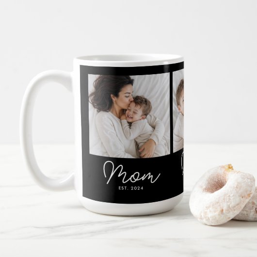 Mama hat Skript Schwarz 3 Foto Kaffeetasse (Mit Donut)