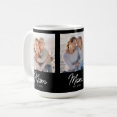 Mama hat Skript Schwarz 3 Foto Kaffeetasse (Vorderseite Links)