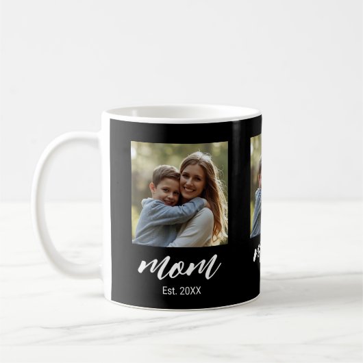 Mama hat Skript Schwarz 3 Foto Kaffeetasse (Links)