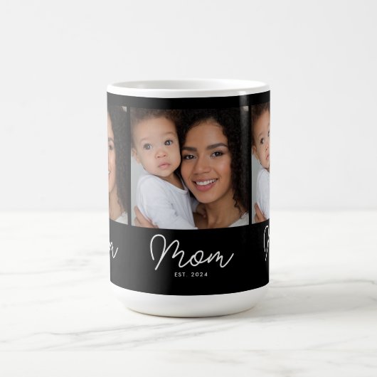 Mama hat Skript Schwarz 3 Foto Kaffeetasse (Mittel)