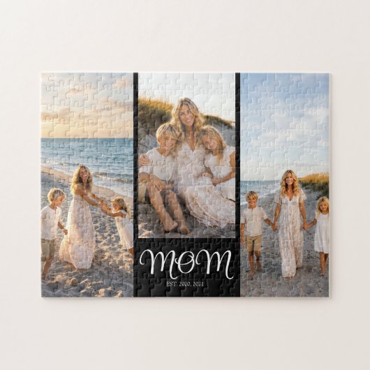 Mama hat Skript Schwarz 3 Foto Puzzle (Horizontal)