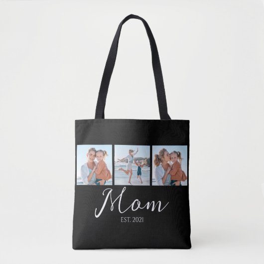 Mama hat Skript Schwarz 3 Foto Tasche (Vorderseite)