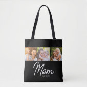 Mama hat Skript Schwarz 3 Foto Tasche (Vorderseite)