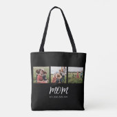 Mama hat Skript Schwarz 3 Foto Tasche (Rückseite)