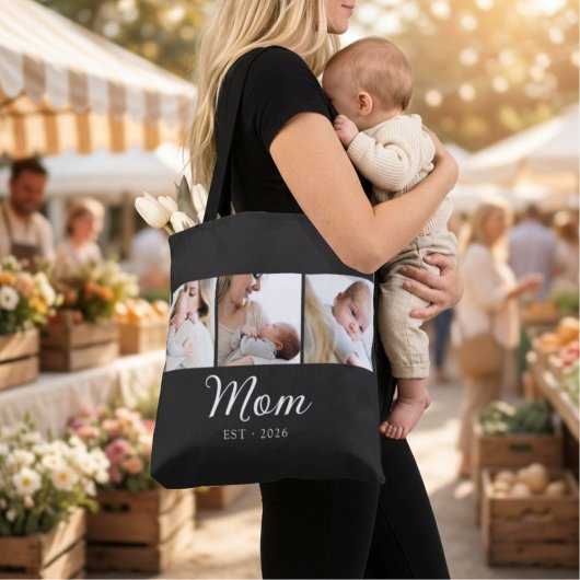 Mama hat Skript Schwarz 3 Foto  Tasche
