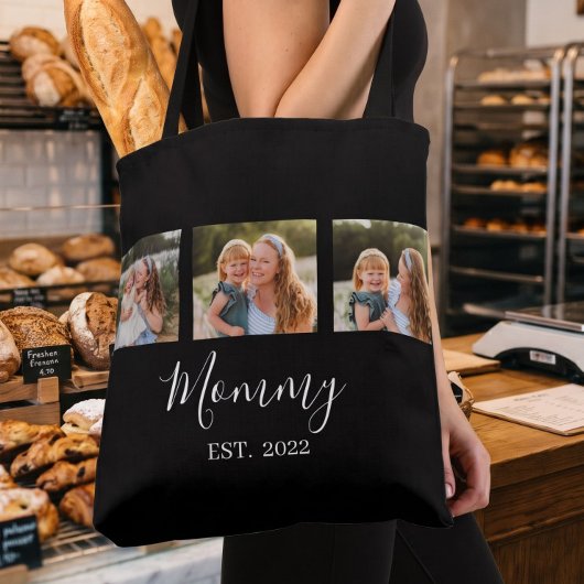 Mama hat Skript Schwarz 3 Foto Tasche