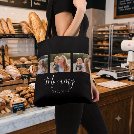 Mama hat Skript Schwarz 3 Foto Tasche
