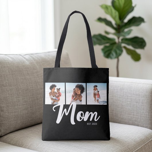 Mama hat Skript Schwarz 3 Foto Tasche