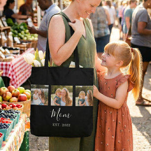 Mama hat Skript Schwarz 3 Foto Tasche