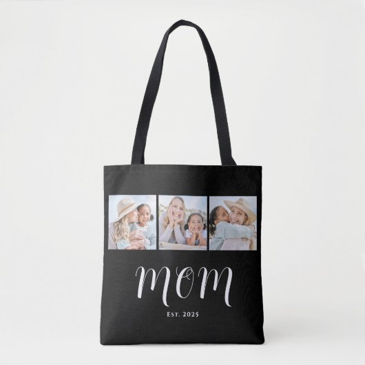 Mama hat Skript Schwarz 3 Foto Tasche (Vorderseite)