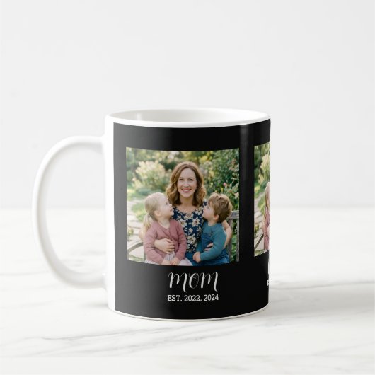 Mama hat Skript Schwarz 3 Foto-Tasse eingerichtet Kaffeetasse (Links)