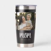 Mama hat Skript Schwarz 3 Foto Thermobecher (Links)