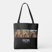 Mama hat Skript Schwarz 3 Foto Tote Bag Tasche (Rückseite)