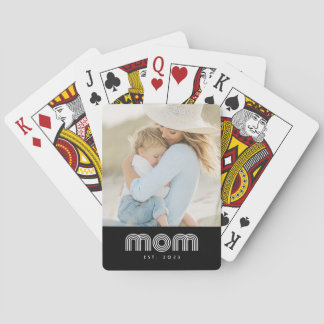 Mama hat Skript Schwarz Foto erstellt  Spielkarten