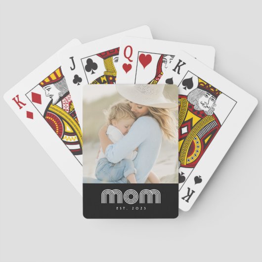 Mama hat Skript Schwarz Foto erstellt Spielkarten (Rückseite)