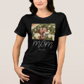 Mama hat Skript Schwarz Foto erstellt Tri-Blend Shirt (Vorderseite)