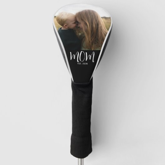 Mama hat Skript Schwarz Foto Golf Headcover (Vorderseite)