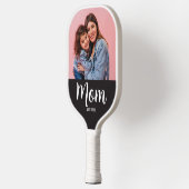 Mama hat Skript Schwarz Foto Pickleball Schläger (Links)