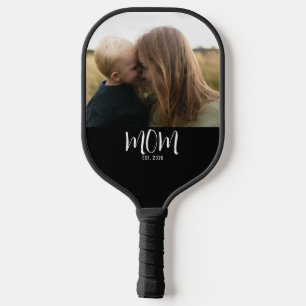 Mama hat Skript Schwarz Foto Pickleball Schläger