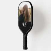Mama hat Skript Schwarz Foto Pickleball Schläger (Links)