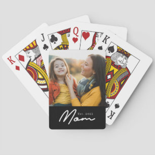 Mama hat Skript Schwarz Foto Spielkarten
