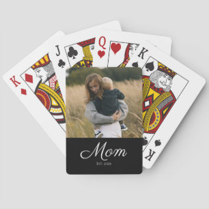 Mama hat Skript Schwarz Foto Spielkarten
