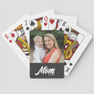 Mama hat Skript Schwarz Foto Spielkarten