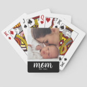 Mama hat Skript Schwarz Foto Spielkarten (Rückseite)