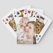 Mama hat Skript Schwarz Foto Spielkarten (Rückseite)